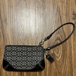 COACH Black/Gray Wristlet